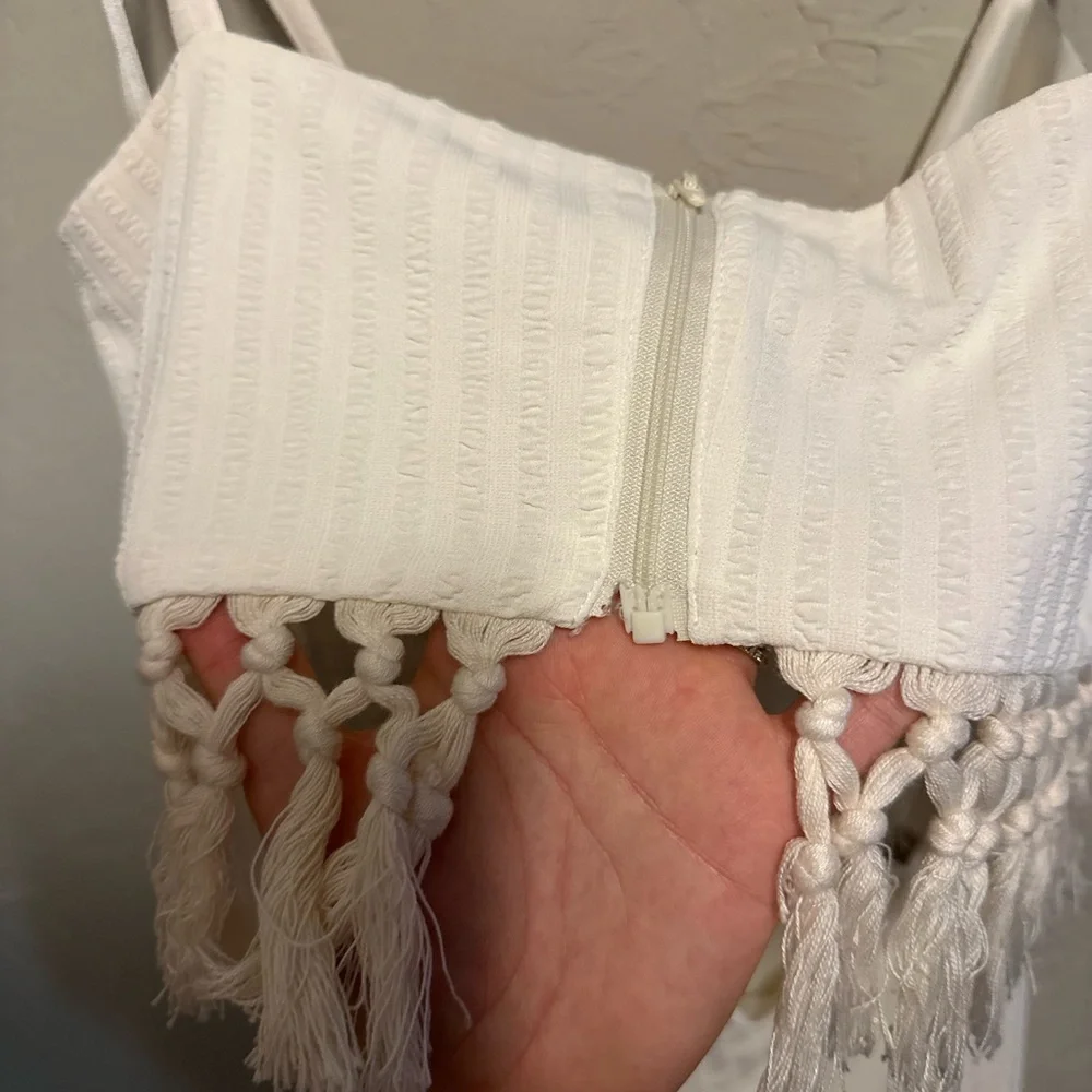 Fore White Tassel Jumpsuit - large - Picture 10 of 14